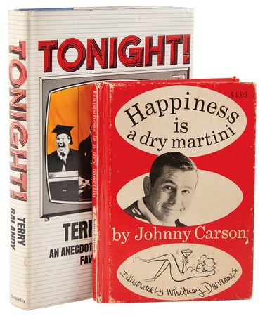 Lot #501 Johnny Carson (2) Signed Books - Tonight and Happiness Is a Dry Martini - Image 1
