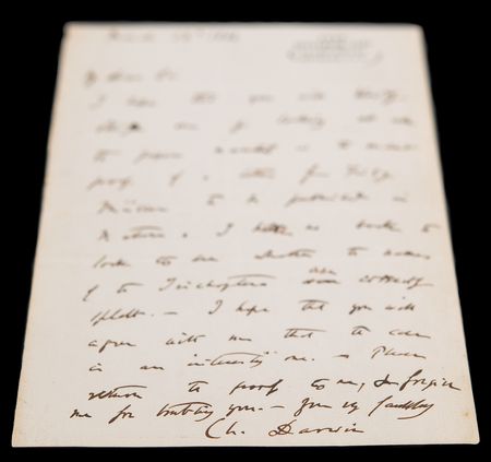 Lot #110 Charles Darwin Autograph Letter Signed to an Editor, Ensuring that “the name of the Trichoptera are correctly spelt” - Image 1