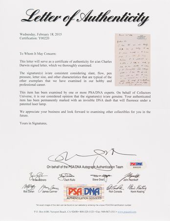 Lot #110 Charles Darwin Autograph Letter Signed to an Editor, Ensuring that “the name of the Trichoptera are correctly spelt” - Image 4