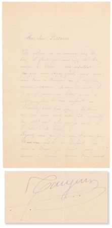 Lot #290 Paul Gauguin Autograph Letter Signed to Camille Pissarro, Mentioning Edgar Degas - Image 1