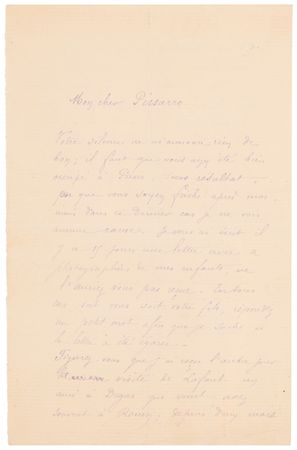 Lot #290 Paul Gauguin Autograph Letter Signed to Camille Pissarro, Mentioning Edgar Degas - Image 2