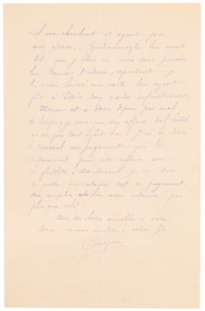Lot #290 Paul Gauguin Autograph Letter Signed to Camille Pissarro, Mentioning Edgar Degas - Image 3