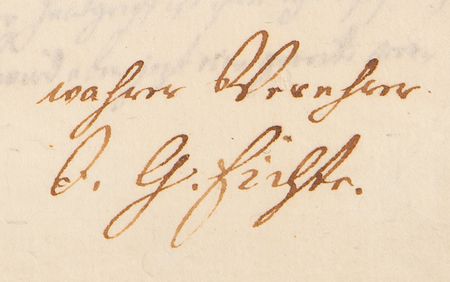 Lot #127 Johann Gottlieb Fichte Autograph Letter Signed on a Philosophical Mix-up: 