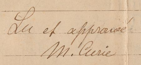 Lot #109 Marie Curie Twice-Signed Document - Image 3