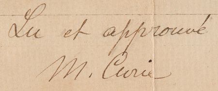 Lot #109 Marie Curie Twice-Signed Document - Image 4