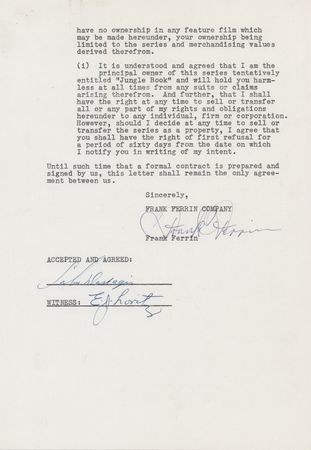 Lot #608 Sabu Document Signed for a 'Jungle Book' TV Series - Image 1