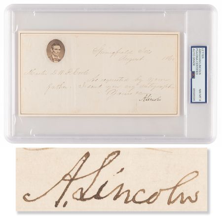 Lot #6 Abraham Lincoln Letter Signed as the Republican Presidential Nominee (1860) - PSA NM-MT 8 - Image 1