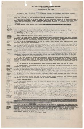 Lot #659 Jim Thorpe Document Signed, Selling Autobiographical Motion Picture Rights to MGM - Image 2