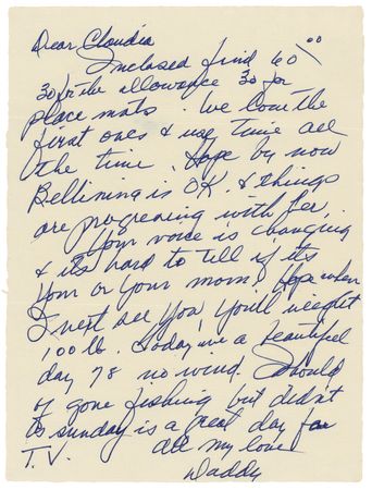 Lot #773 Ted Williams Autograph Letter Signed to His Daughter: 