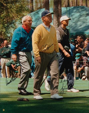 Lot #774 Tiger Woods, Arnold Palmer, and Jack Nicklaus Signed Oversized Photograph - Image 2