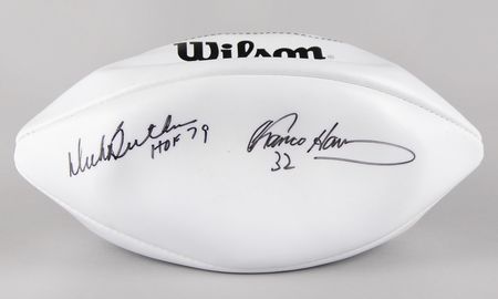 Lot #695 Dick Butkus and Franco Harris Signed Football - Image 1