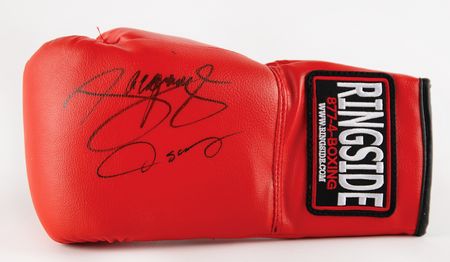 Lot #752 Manny Pacquiao and Oscar De La Hoya Signed Boxing Glove - Image 1