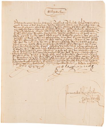 Lot #103 Ferdinand and Isabella Document Signed, Resolving a Convent's Property Dispute - Image 1