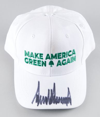 Lot #88 Donald Trump Signed Baseball Hat - Make America Green Again - Image 1