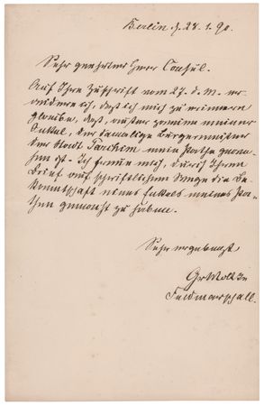 Lot #270 Helmuth von Moltke (3) Autograph Letters Signed: 
