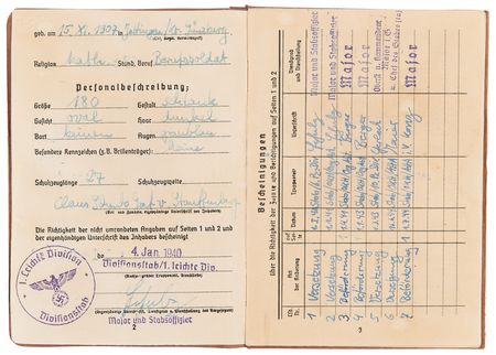 Lot #450 Tom Cruise Valkyrie Prop 'Soldbuch' Military Passport and Signed Photograph - Image 5