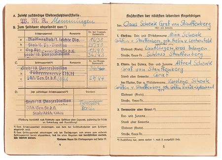 Lot #450 Tom Cruise Valkyrie Prop 'Soldbuch' Military Passport and Signed Photograph - Image 6