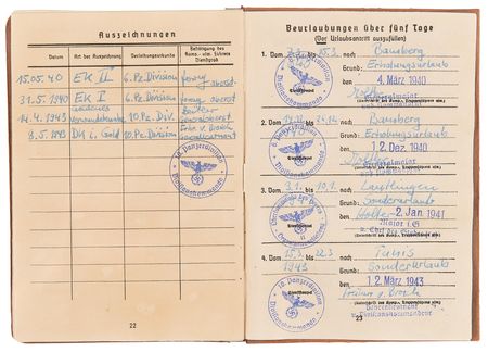 Lot #450 Tom Cruise Valkyrie Prop 'Soldbuch' Military Passport and Signed Photograph - Image 9