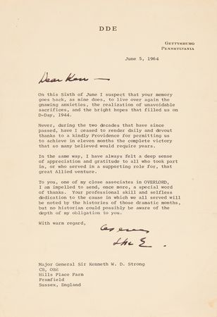 Lot #18 Dwight D. Eisenhower Typed Letter Signed on the 20th Anniversary of the Normandy Invasion, Recalling 