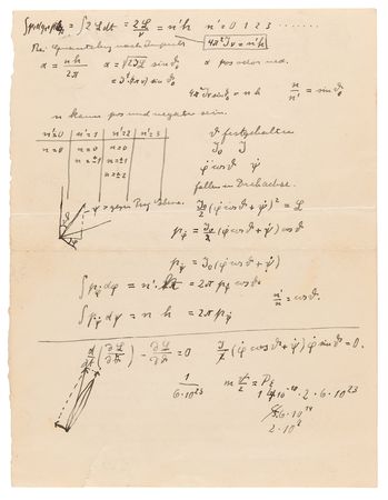 Lot #113 Albert Einstein Autograph Poem Signed with Quantum Theory Calculations - Image 2