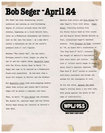 Lot #437 Bob Seger Signed Photograph - Image 2