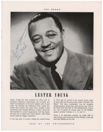 Lot #410 Lester Young and Roy Eldridge Signed Program - Image 1