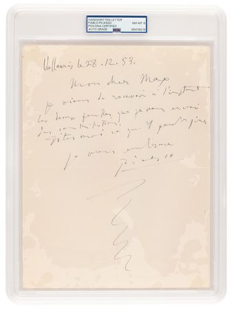 Lot #293 Pablo Picasso Autograph Letter Signed - PSA NM-MT 8 - Image 1