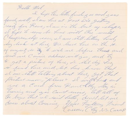 Lot #639 Muhammad Ali Early Autograph Letter Signed as 