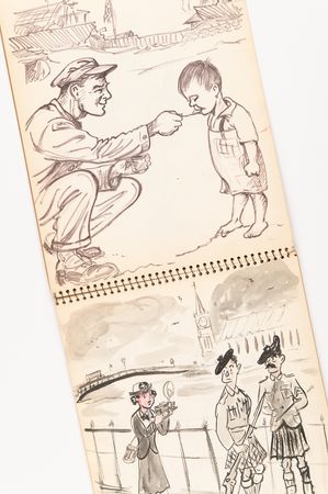 Lot #255 Earle D. Chesney Sketchbook - 35 Original Drawings by the Navy Cartoonist - Image 1