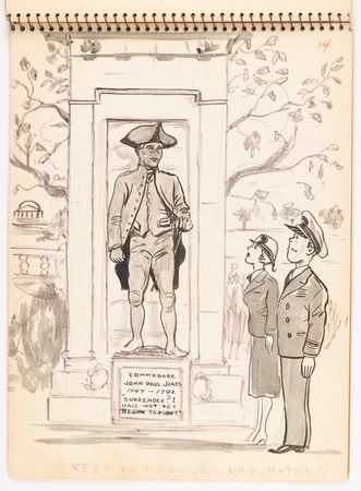 Lot #255 Earle D. Chesney Sketchbook - 35 Original Drawings by the Navy Cartoonist - Image 12