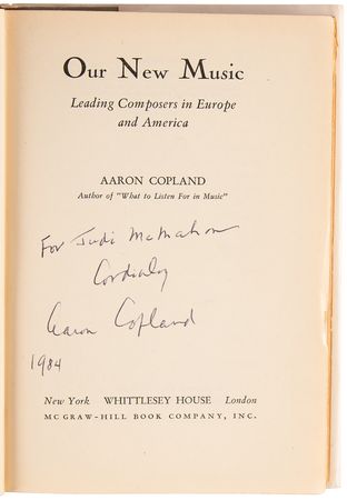 Lot #401 Aaron Copland Signed Book - Our New Music - Image 4
