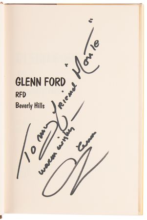 Lot #528 Glenn Ford Signed Book - Glenn Ford, RFD Beverly Hills - Image 4