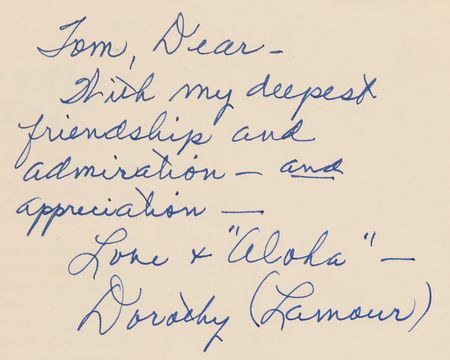 Lot #557 Dorothy Lamour Signed Book - My Side of the Road - Image 2