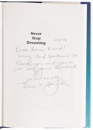 Lot #180 Carl Karcher Signed Book - Never Stop Dreaming - Image 4
