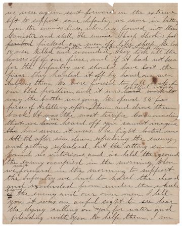 Lot #240 Battle of Antietam: Lyman Nicholas Handwritten 'Battlefield' Letter - 