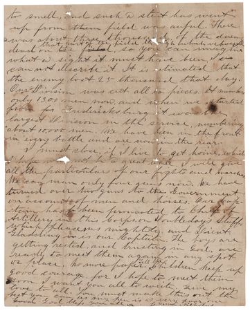 Lot #240 Battle of Antietam: Lyman Nicholas Handwritten 'Battlefield' Letter - 