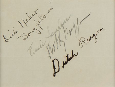 Lot #69 Ronald Reagan Early Signature as 