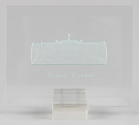 Lot #65 Nancy Reagan White House Crystal Desk Display - Image 1