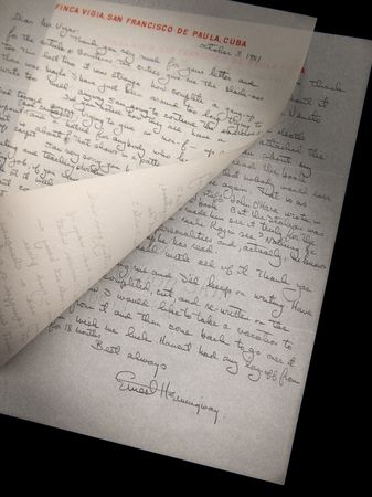 Lot #334 Ernest Hemingway Autograph Letter Signed on His Critics, the Toil of Writing, and His Progress “on the new book,” The Old Man and the Sea - Image 1