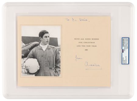 Lot #184 King Charles III Early Signed Christmas Card (1969) - Image 1