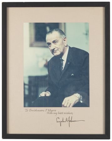Lot #52 Lyndon B. Johnson Signed Photograph - Image 1