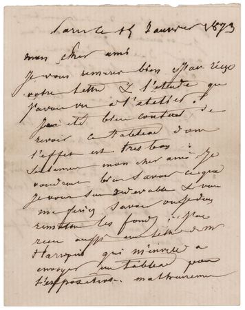 Lot #303 Camille Corot Autograph Letter Signed - Image 1