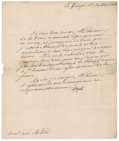 Lot #239 Marquis de Lafayette Letter Signed on a Legislative Session 