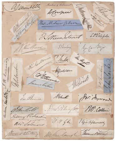 Lot #146 British Members of Parliament (38) Signatures with Gladstone, Cobden, and Bright - Image 1