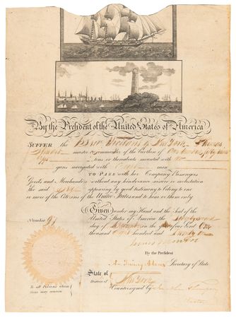 Lot #3 James Monroe and John Quincy Adams Document Signed as President and Secretary of State - Image 1