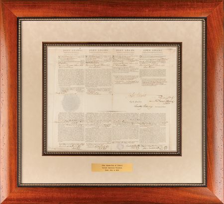 Lot #1 John Adams Document Signed as President - Four-Language Ship's Papers - Image 2