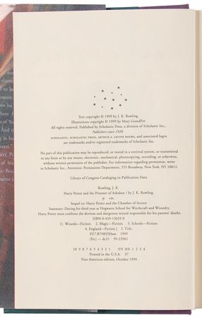 Lot #360 J. K. Rowling Signed Book - Harry Potter and the Prisoner of Azkaban (First US Edition) - Image 5