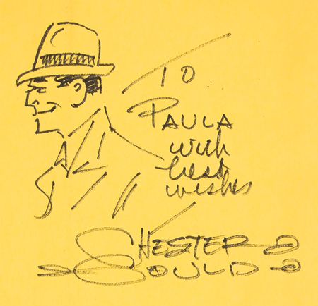 Lot #324 Chester Gould Signed Sketch in Book - The Celebrated Cases of Dick Tracy - Image 2