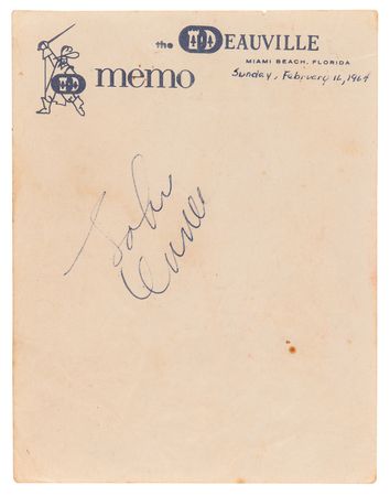 Lot #377 Beatles: John Lennon Signature, Candid Photographs, and Ticket Stub to Their 1964 Ed Sullivan Show Rehearsal at the Deauville Hotel - Image 2