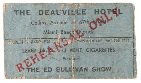 Lot #377 Beatles: John Lennon Signature, Candid Photographs, and Ticket Stub to Their 1964 Ed Sullivan Show Rehearsal at the Deauville Hotel - Image 3